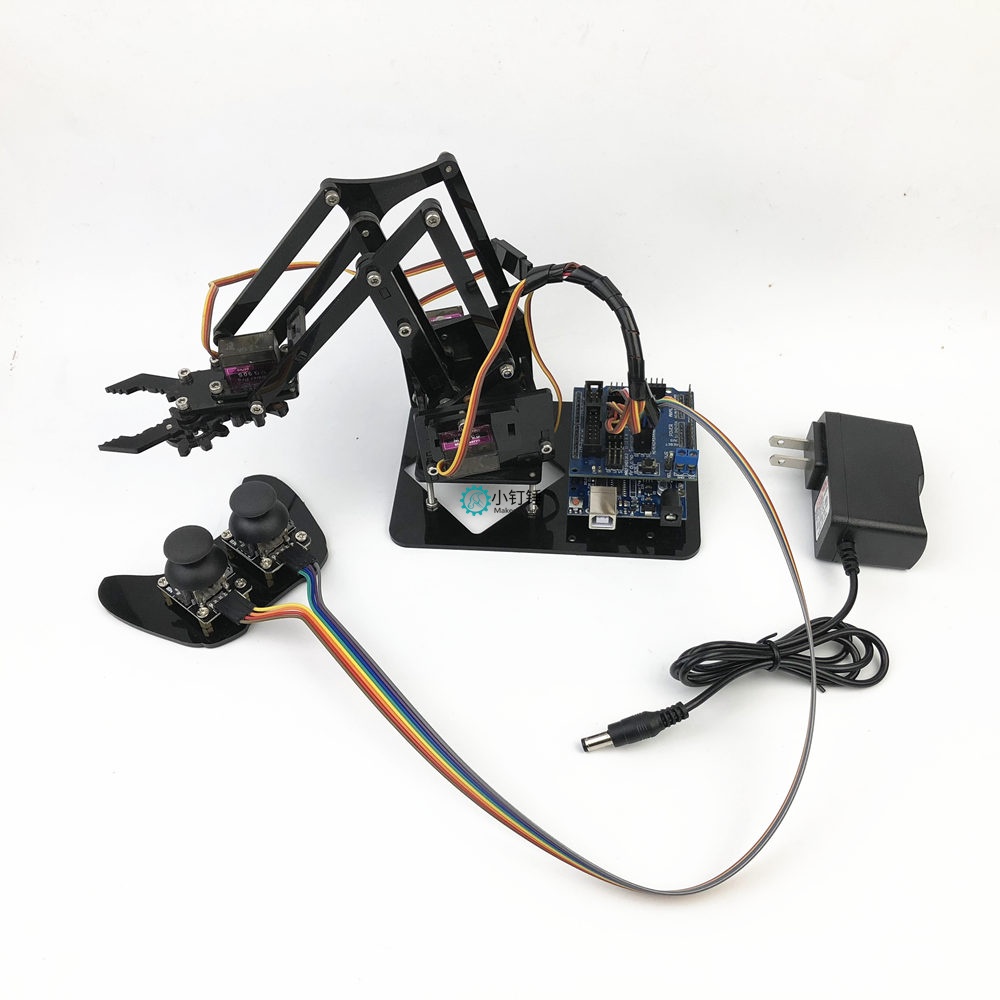 4自由度机械臂 arduino 遥控ps2 拼装机器人编程mg90s机械手 | 创造迷科创配件商城-还不错创客DIY