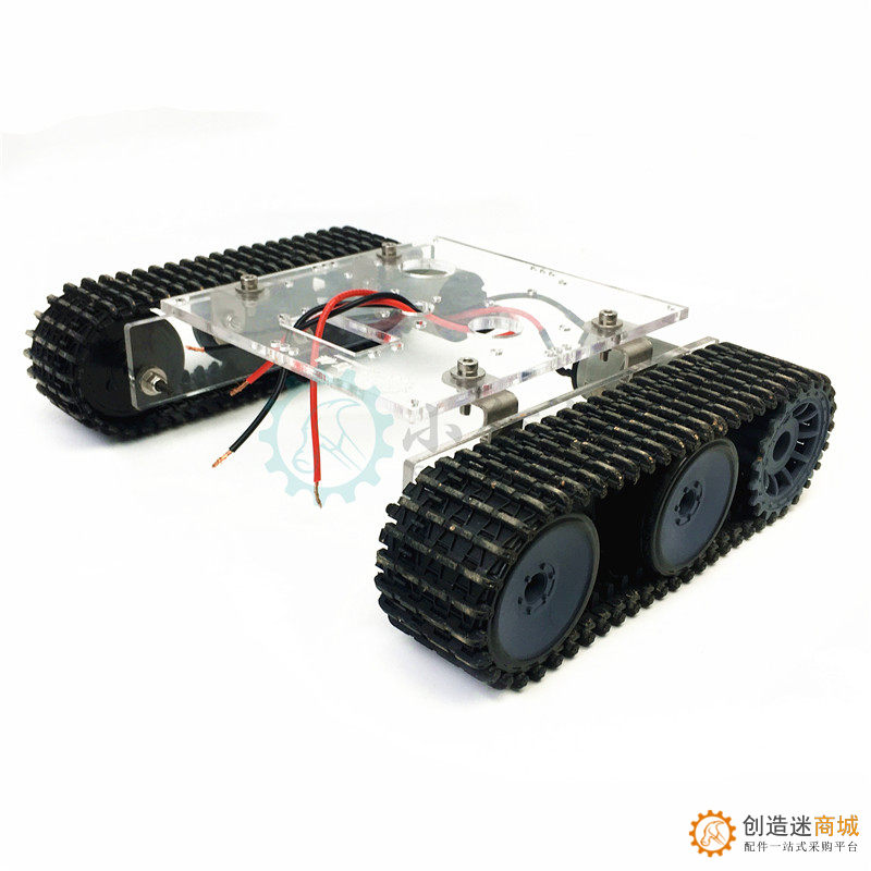 SN7300 亚克力坦克机器人底盘 DC9-12V 履带车底盘DIY arduino 拼装套件 小钉锤