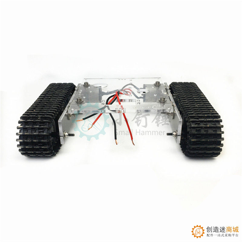 SN7300 亚克力坦克机器人底盘 DC9-12V 履带车底盘DIY arduino 拼装套件 小钉锤
