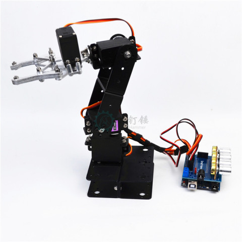 SNAM5300 拼装铝合金四自由机械手臂 DIY机器人 arduino 套件