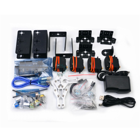 SNAM5300 拼装铝合金四自由机械手臂 DIY机器人 arduino 套件
