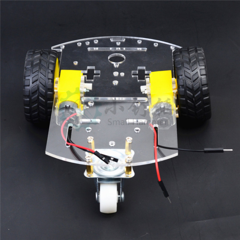 SNC250智能小车底盘 三轮 亚克力 万向轮 遥控小车 机器人底盘 arduino