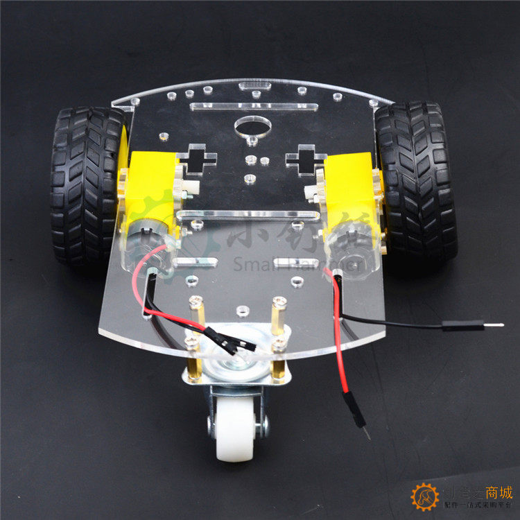 SNC250智能小车底盘 三轮 亚克力 万向轮 遥控小车 机器人底盘 arduino