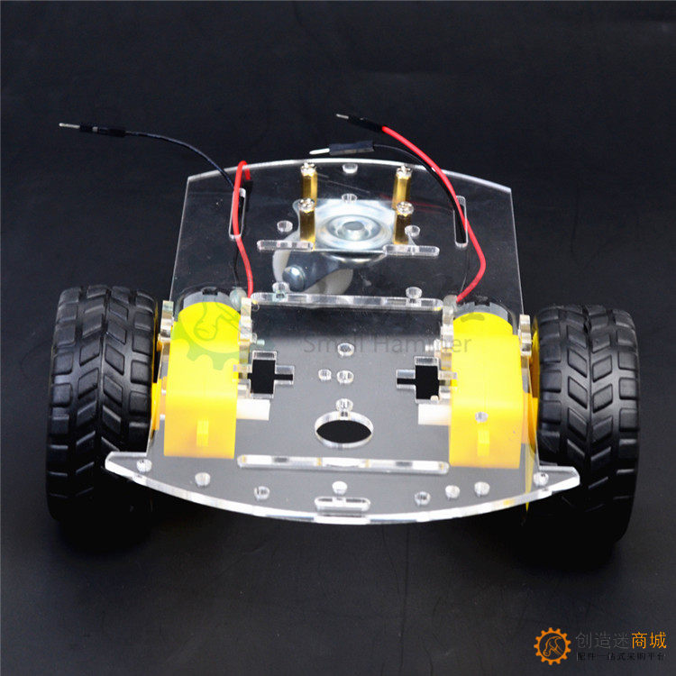 SNC250智能小车底盘 三轮 亚克力 万向轮 遥控小车 机器人底盘 arduino