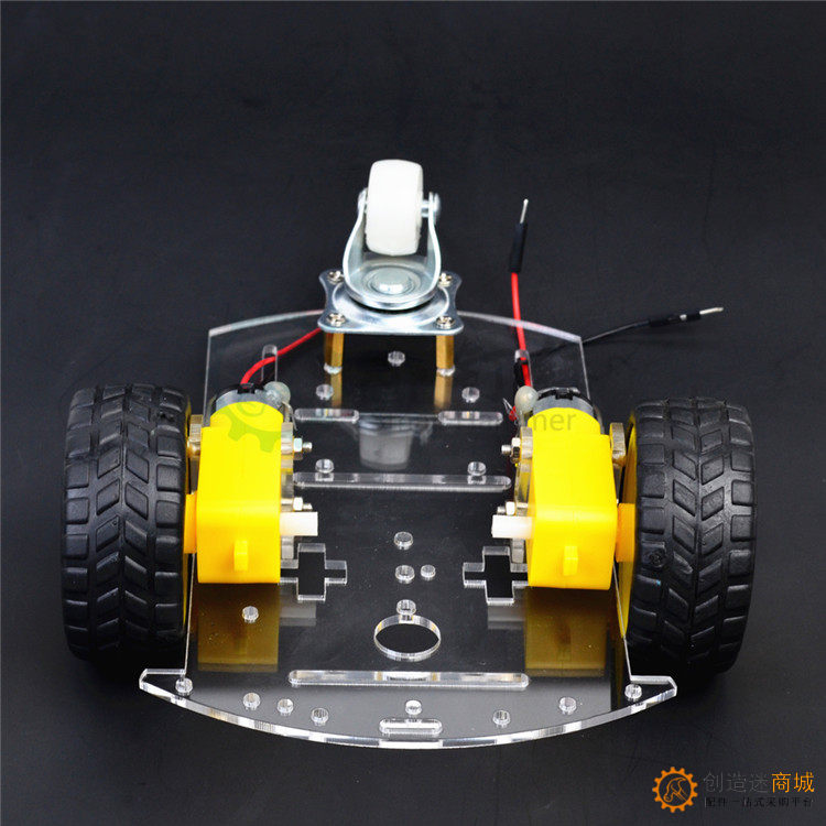 SNC250智能小车底盘 三轮 亚克力 万向轮 遥控小车 机器人底盘 arduino