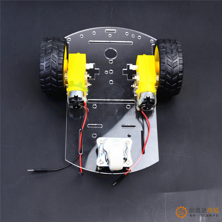 SNC250智能小车底盘 三轮 亚克力 万向轮 遥控小车 机器人底盘 arduino