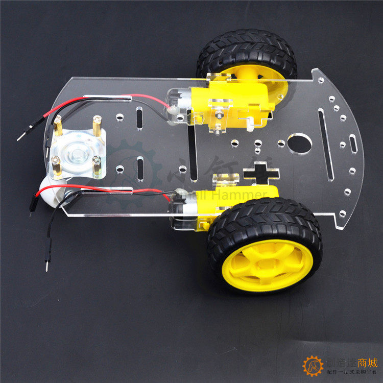 SNC250智能小车底盘 三轮 亚克力 万向轮 遥控小车 机器人底盘 arduino