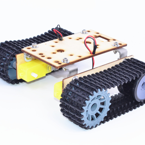SN8400 经济机器人坦克底盘积木木板TT马达3-9v履带车智能小车底盘