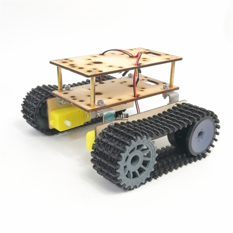 SN8500 经济机器人双层坦克底盘积木木板TT马达3-9v履带智能小车底盘