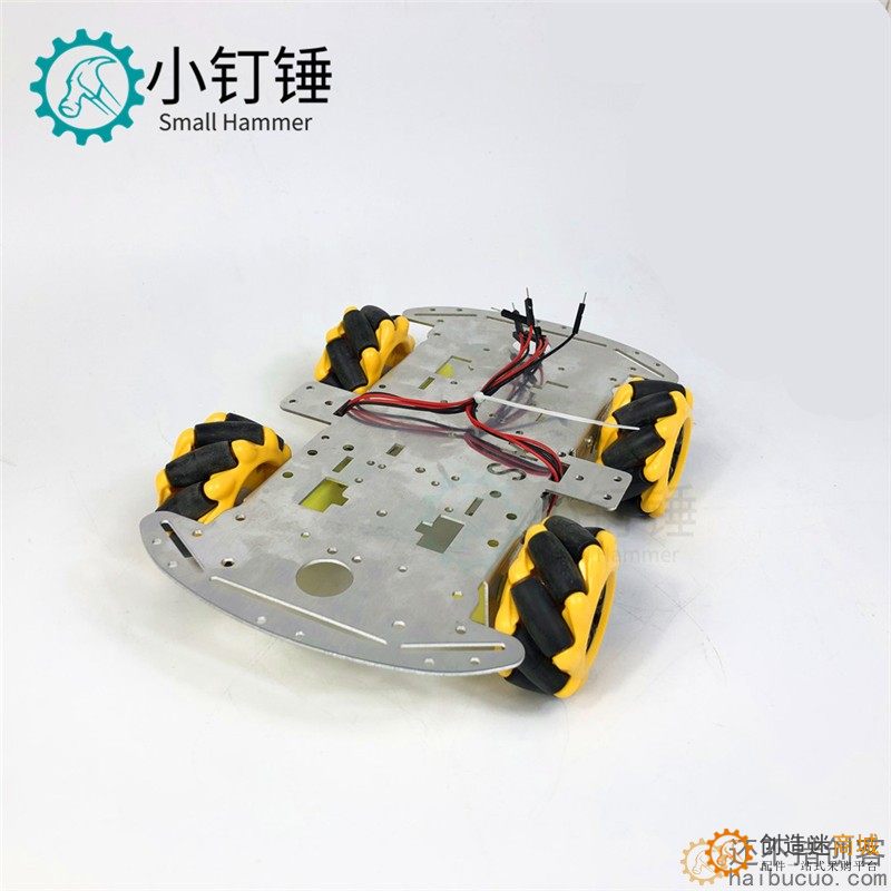 新款铝合金全向轮小车底盘 智能小车底盘麦克纳姆轮 DIY 金属底盘 SNC380