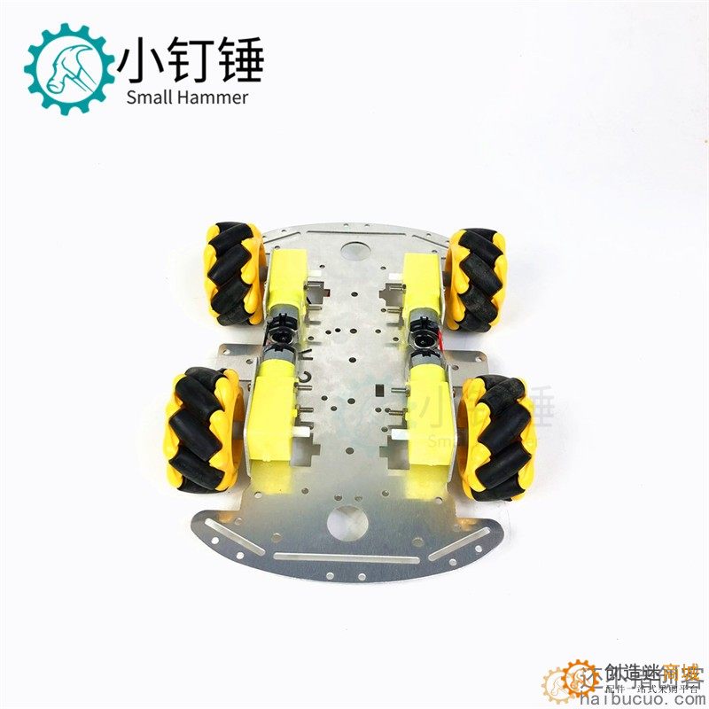 新款铝合金全向轮小车底盘 智能小车底盘麦克纳姆轮 DIY 金属底盘 SNC380