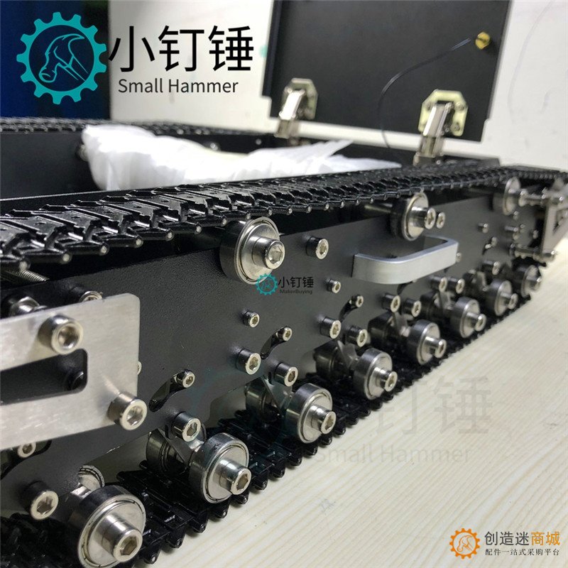 全金属超大坦克机器人底盘 悬挂减震 履带式智能车遥控平台不锈钢 小钉锤 SN3800