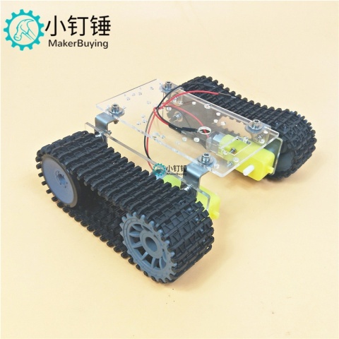 SN8700 经济机器人坦克底盘亚克力TT马达3-9v履带车智能小车底盘