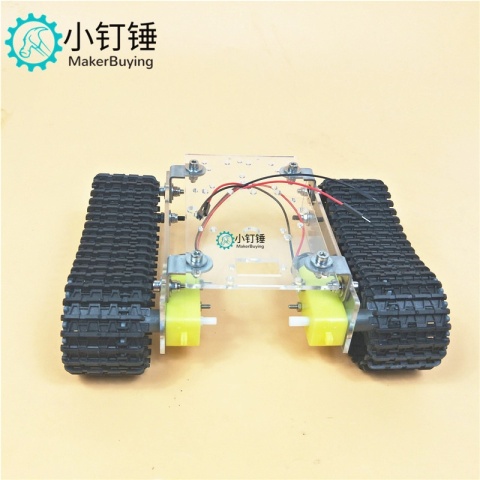 SN8700 经济机器人坦克底盘亚克力TT马达3-9v履带车智能小车底盘