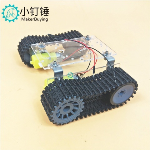 SN8700 经济机器人坦克底盘亚克力TT马达3-9v履带车智能小车底盘