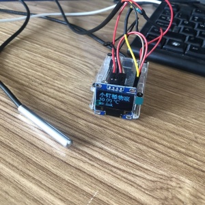 i4 小钉锤物联网液体温度计带显示屏 带报警 nodemcu 物联网 DS18b20