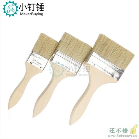 1/2/3寸长毛木柄油漆刷 仿猪鬃丝刷 船用工业毛刷 烧烤刷 小刷子