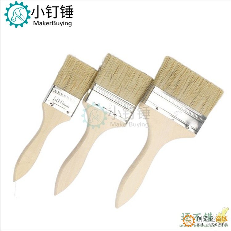 1/2/3寸长毛木柄油漆刷 仿猪鬃丝刷 船用工业毛刷 烧烤刷 小刷子