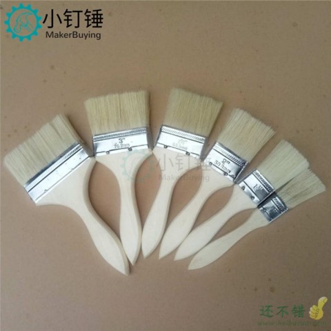 1/2/3寸长毛木柄油漆刷 仿猪鬃丝刷 船用工业毛刷 烧烤刷 小刷子