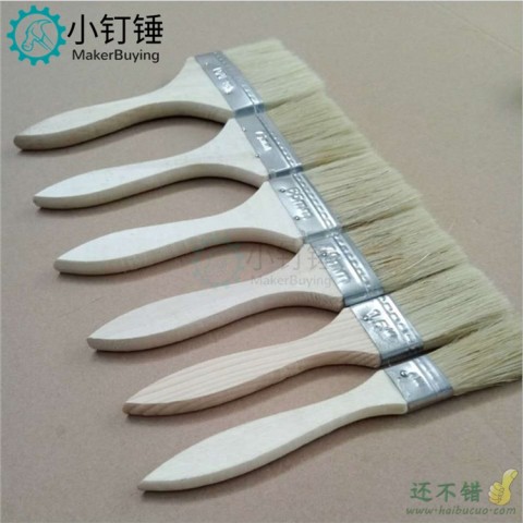 1/2/3寸长毛木柄油漆刷 仿猪鬃丝刷 船用工业毛刷 烧烤刷 小刷子