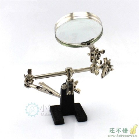 助焊放大镜工作台 5倍 焊接带放大镜 夹具 diy工具 全金属焊台