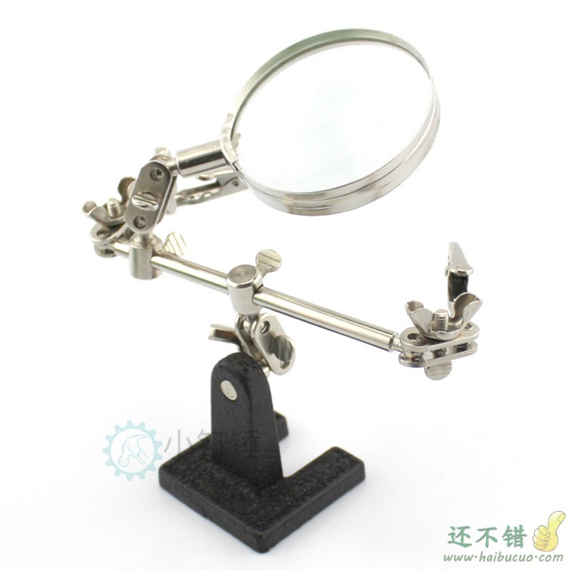 助焊放大镜工作台 5倍 焊接带放大镜 夹具 diy工具 全金属焊台