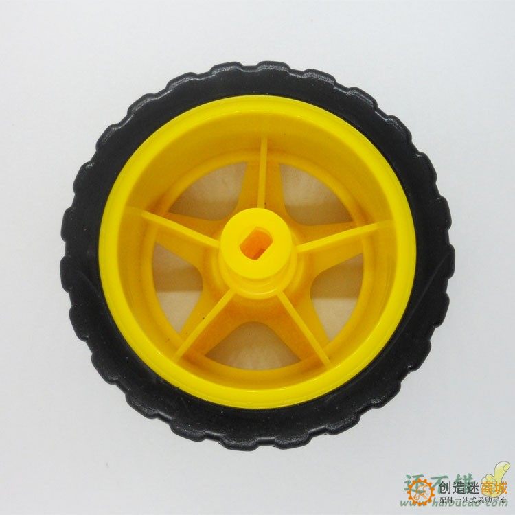 65MM TT橡胶车轮 寻迹巡线小车配件 智能小车 轮胎 底盘轮子