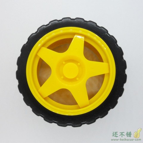 65MM TT橡胶车轮 寻迹巡线小车配件 智能小车 轮胎 底盘轮子