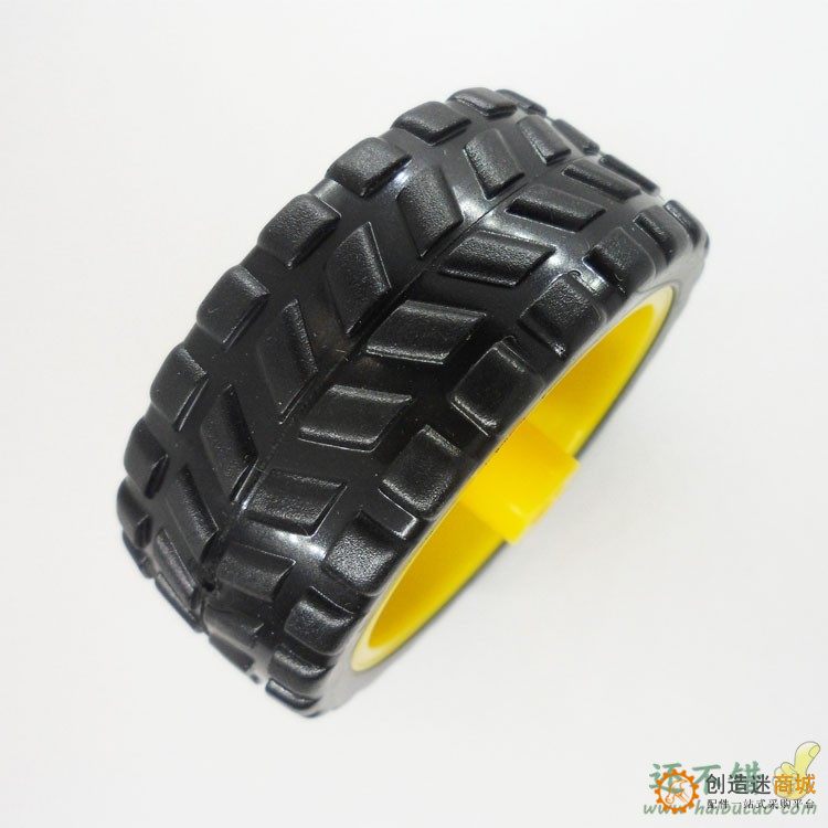 65MM TT橡胶车轮 寻迹巡线小车配件 智能小车 轮胎 底盘轮子