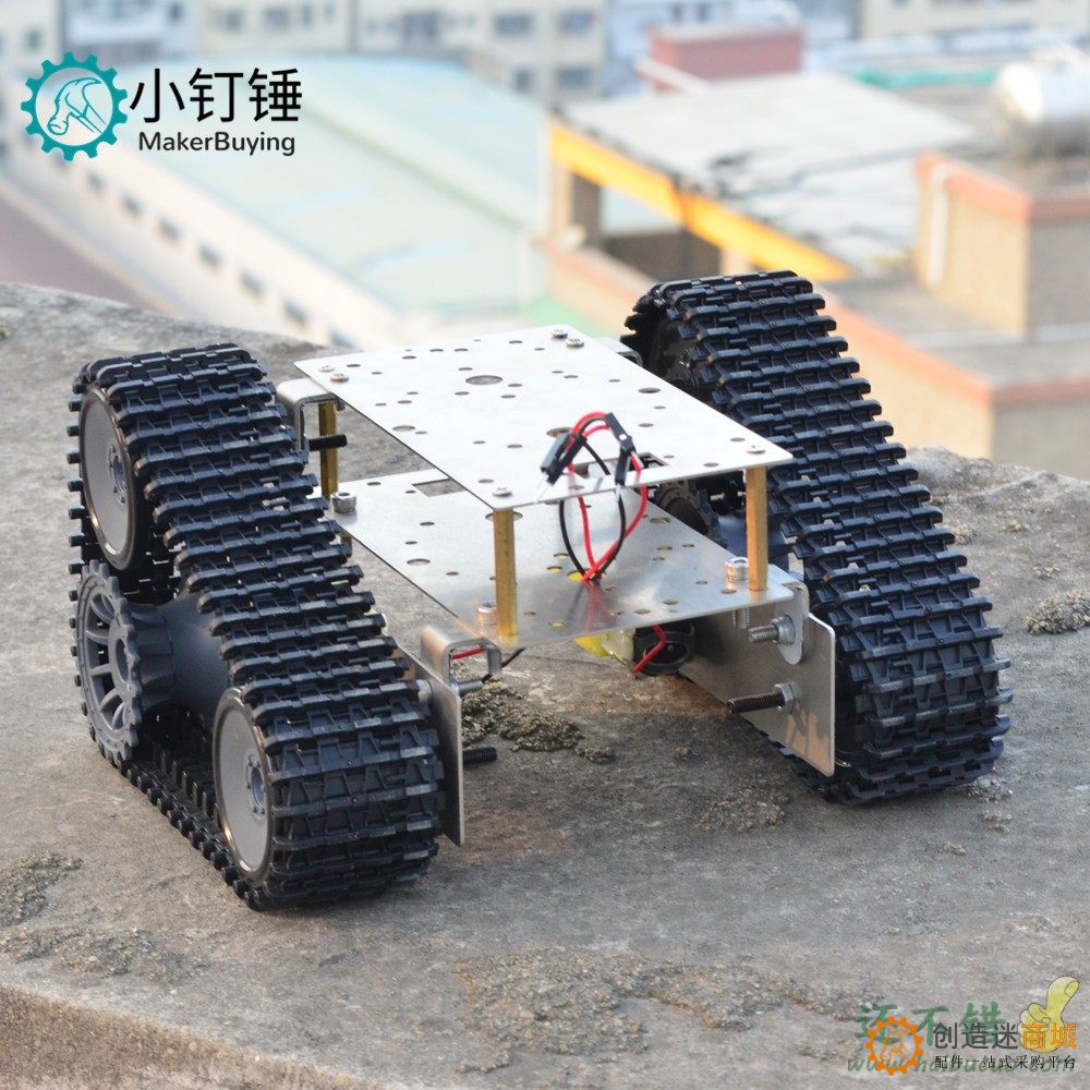 不锈钢双层越野SUV超经济坦克底盘智能小车履带机器人for arduino