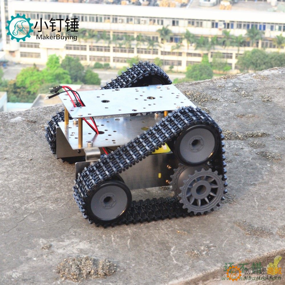 不锈钢双层越野SUV超经济坦克底盘智能小车履带机器人for arduino