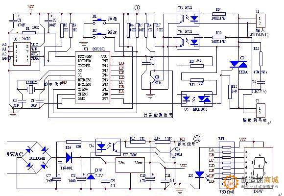 单片机89C2051控制的马达调速电路
