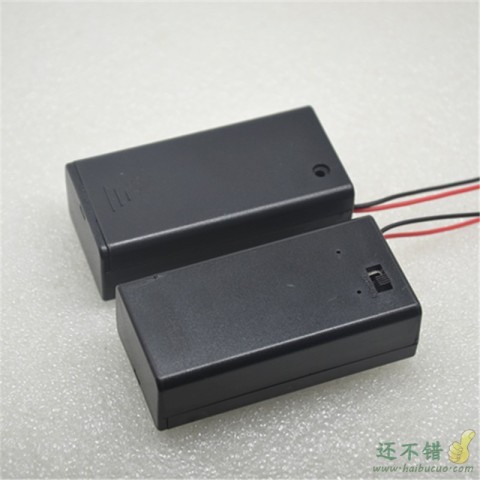 9V电池盒 6F22电池盒装1节 带开关 带盖子 九伏电池盒 电池座带线