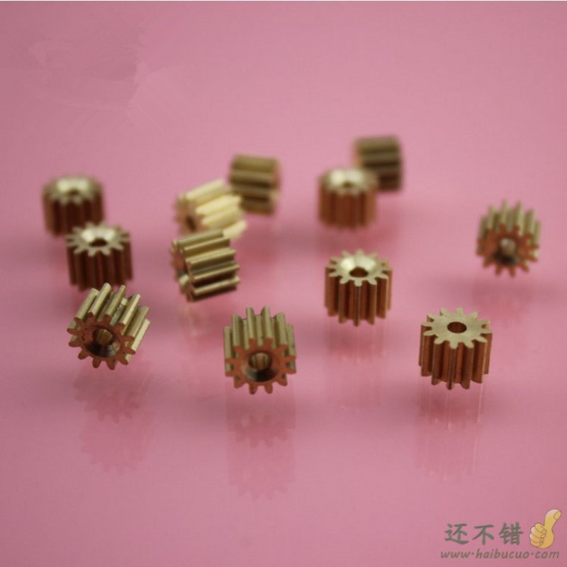 金属铜齿轮0.5模2mm8齿12齿3mm孔15齿变速箱齿轮电机主轴铜齿