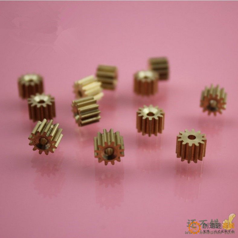 金属铜齿轮0.5模2mm8齿12齿3mm孔15齿变速箱齿轮电机主轴铜齿