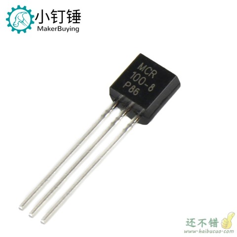 MCR100-8 600V 0.8A单向可控硅晶闸管三极管 直插TO-92