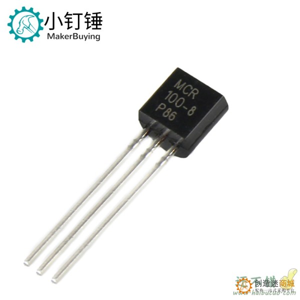 MCR100-8 600V 0.8A单向可控硅晶闸管三极管 直插TO-92
