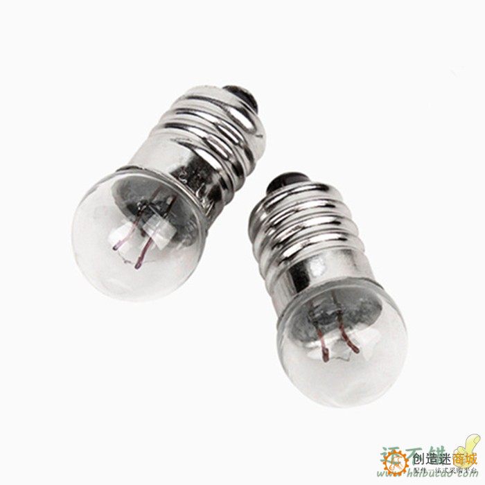 2.5V 3V 3.8V 6V圆头小电灯泡 用电珠 科技小制作物理实验器材DIY