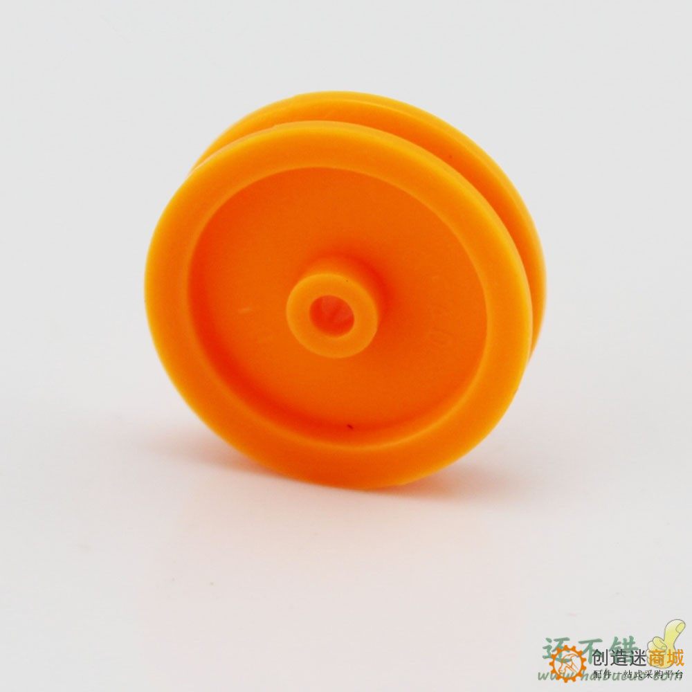 2*17mm皮带轮(黄色) 小皮带轮 滑轮单层带轮  diy电机轮