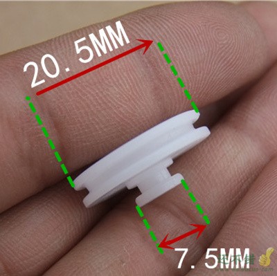 20.5MM-7.5MM 双层皮带轮 塑料皮带轮 减速皮带轮 2MM轴电机带轮