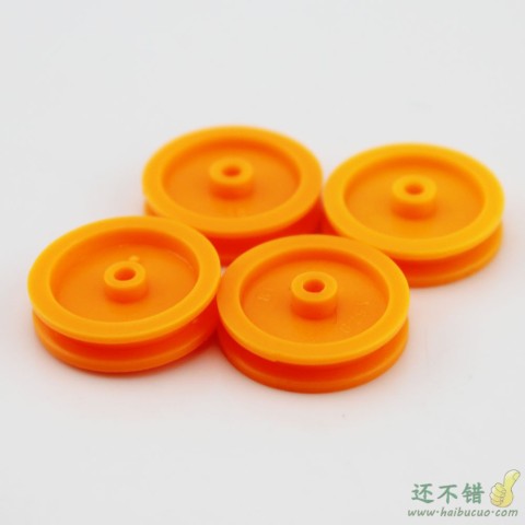 2*17mm皮带轮(黄色) 小皮带轮 滑轮单层带轮  diy电机轮