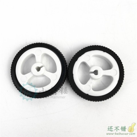 34mm mini小车N20电机车轮 橡胶 小车轮