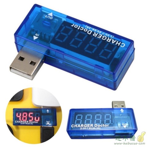 蓝色USB充电电流电压测试仪检测器电压表电流表检测USB设备 SNA37