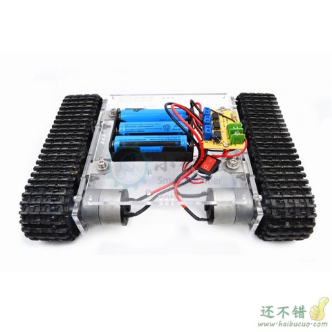 遥控坦克机器人底盘 DC9-12V DIY 亚克力履带车底盘 arduino 拼装