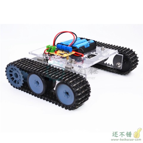 遥控坦克机器人底盘 DC9-12V DIY 亚克力履带车底盘 arduino 拼装