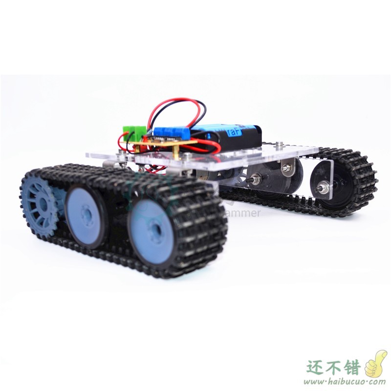 遥控坦克机器人底盘 DC9-12V DIY 亚克力履带车底盘 arduino 拼装
