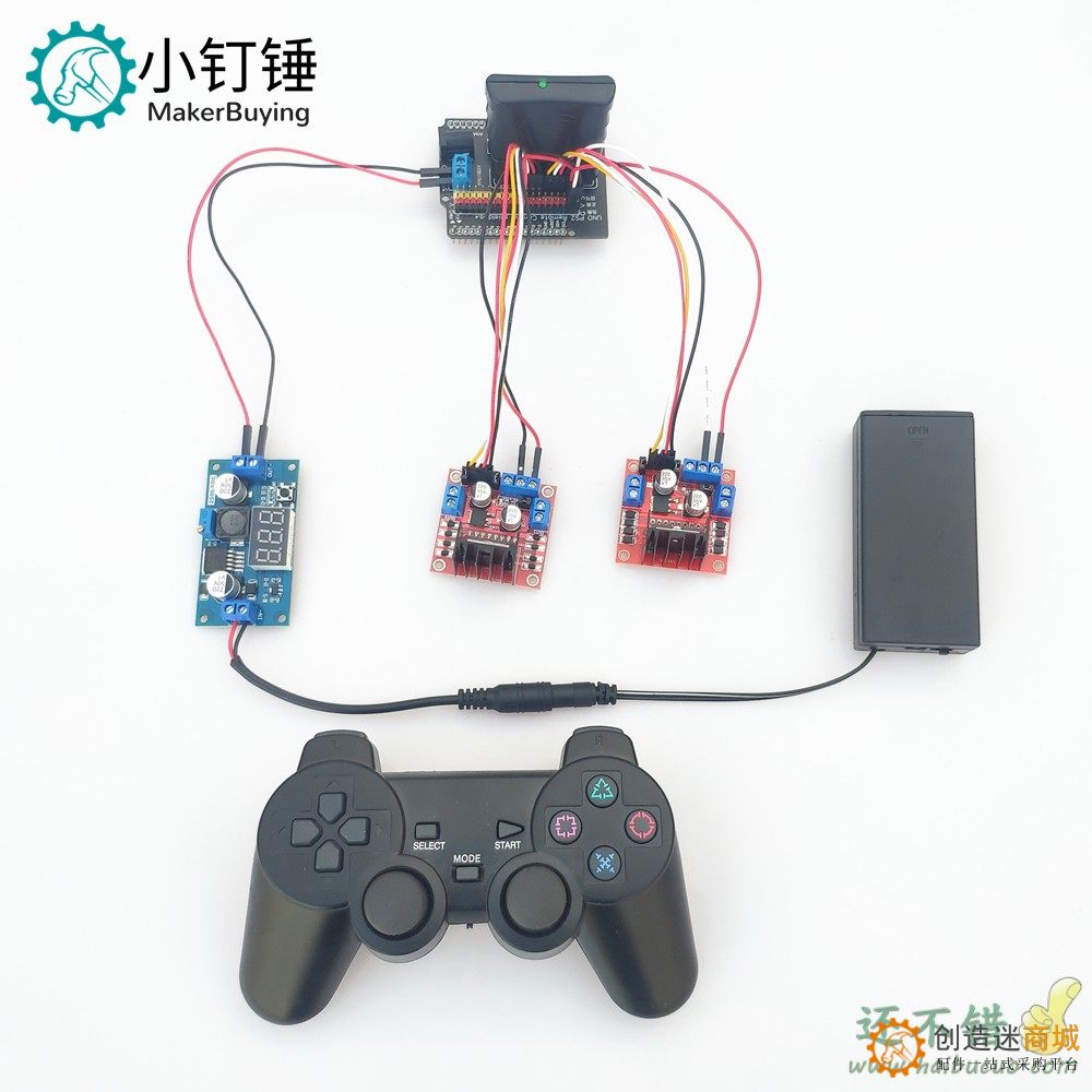 ps2麦克纳姆全向轮小车机械臂控制套件for arduino 全向轮机械臂控制开源
