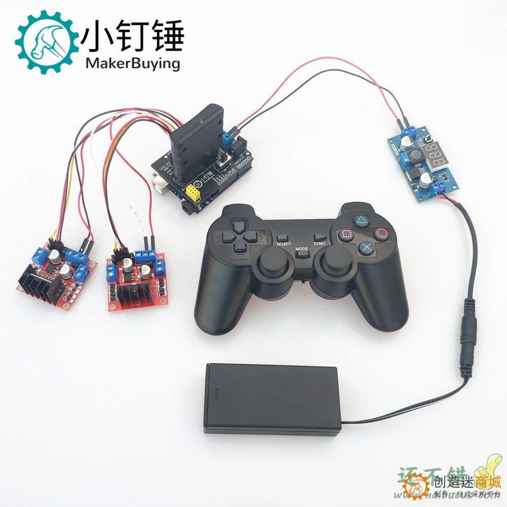 ps2麦克纳姆全向轮小车机械臂控制套件for arduino 全向轮机械臂控制开源