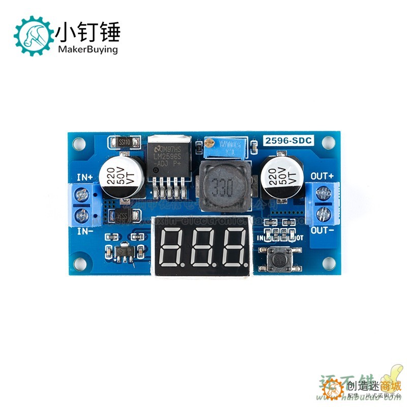 DC-DC可调稳压电源模块LM2596稳压模块带电压表 校准 降压