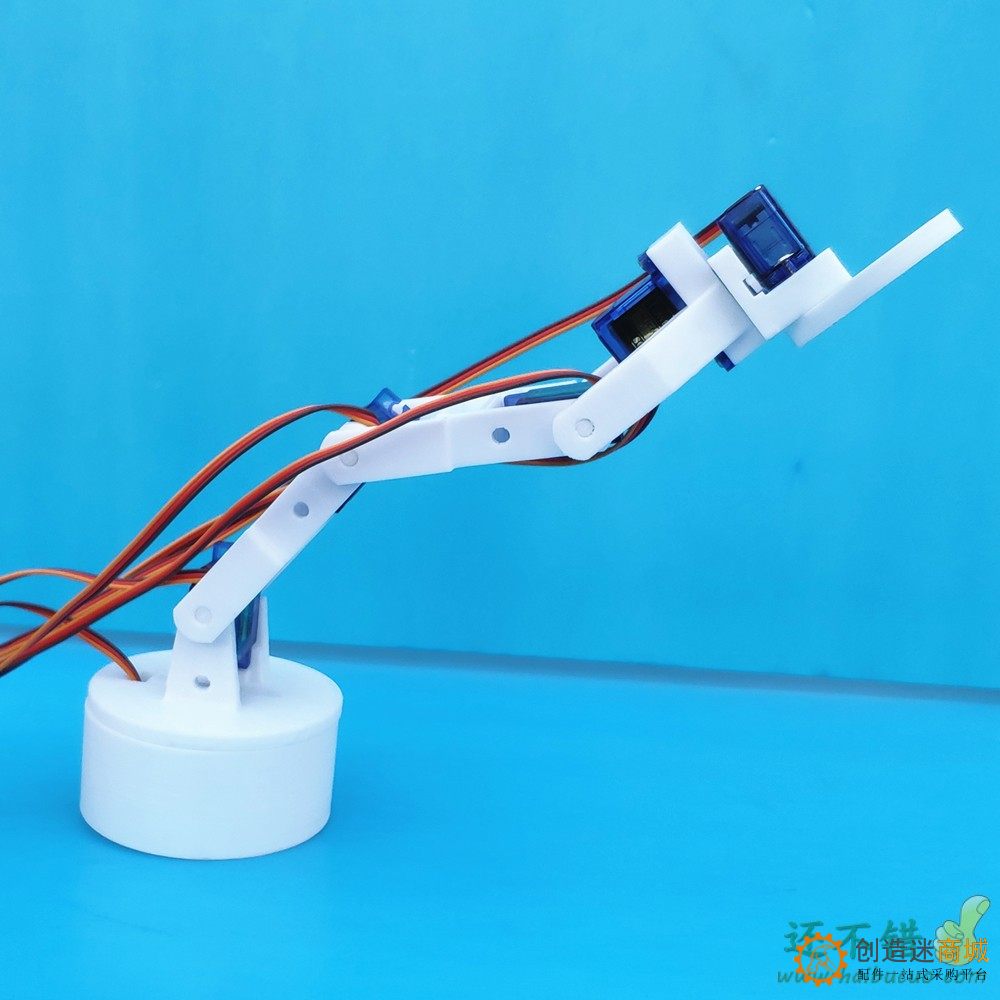 六自由度3D打印白色六轴机械臂 DIY机器人 拼装 3D打印产品 SG90
